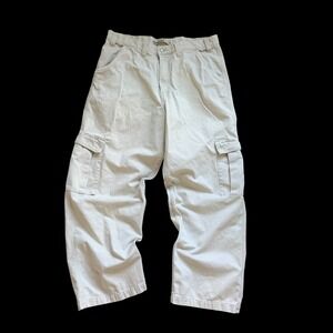90's Levis SilverTab Cargo Pants 38x32 Khaki Baggy‎ Loose Fit Cotton Twill